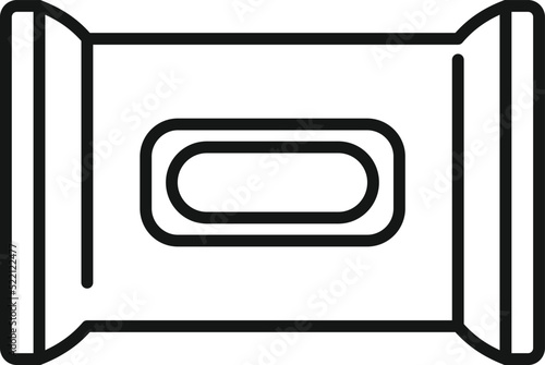 Wet tissue pack icon outline vector. Box paper