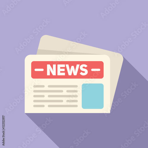 Newspaper article icon flat vector. News paper
