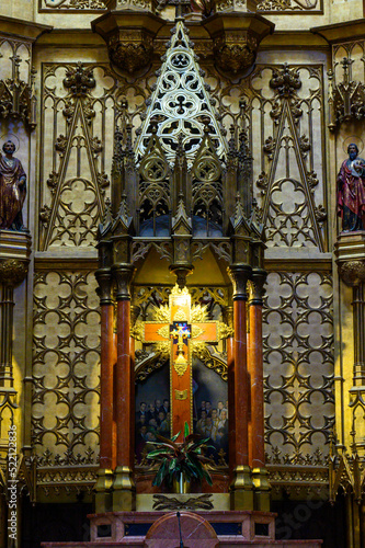 Altar in the colonial Church of the Holy Cross or Santa Cruz Parish, Madrid, Spain