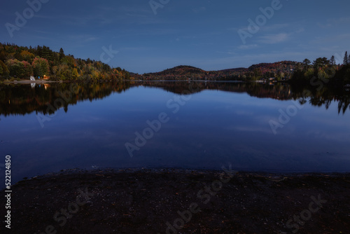 Panorama of a forest and lake in Canada