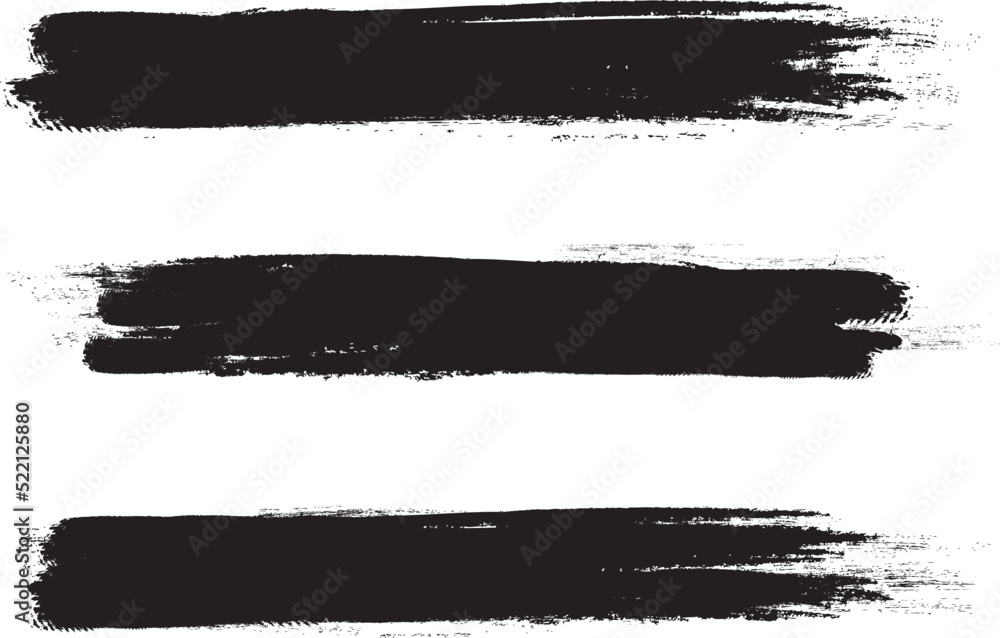 Black brush stroke set isolated on background. Collection of trendy brush stroke vector for black ink paint, grunge backdrop, dirt banner, watercolor design and dirty texture. Brush stroke vector