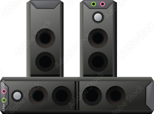 Modern stereo system icon cartoon vector. Music speaker