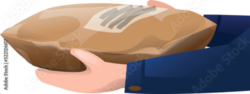 Postman parcel icon cartoon vector. Bag post