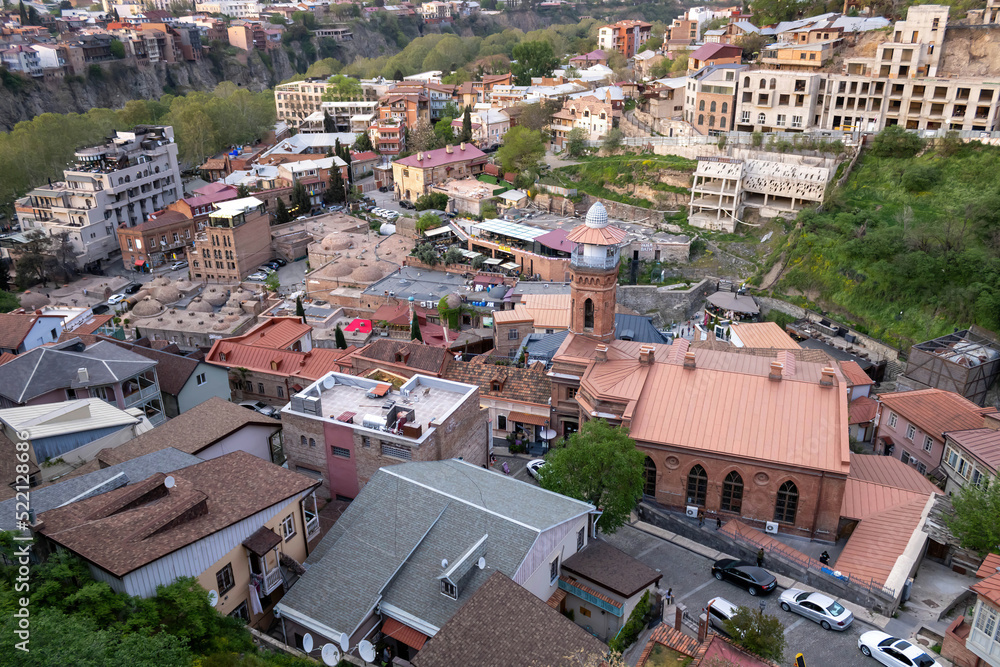 Jumah Mosque and public baths as viewed from Narikala Fortress, Tbilisi