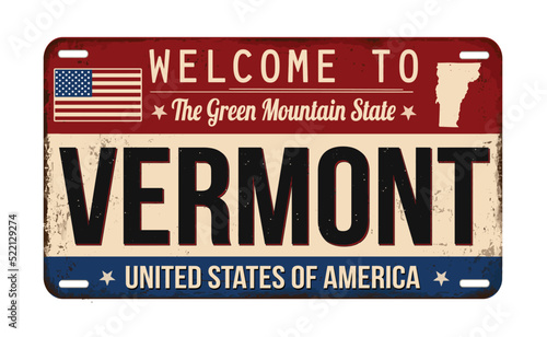 Welcome to Vermont vintage rusty license plate