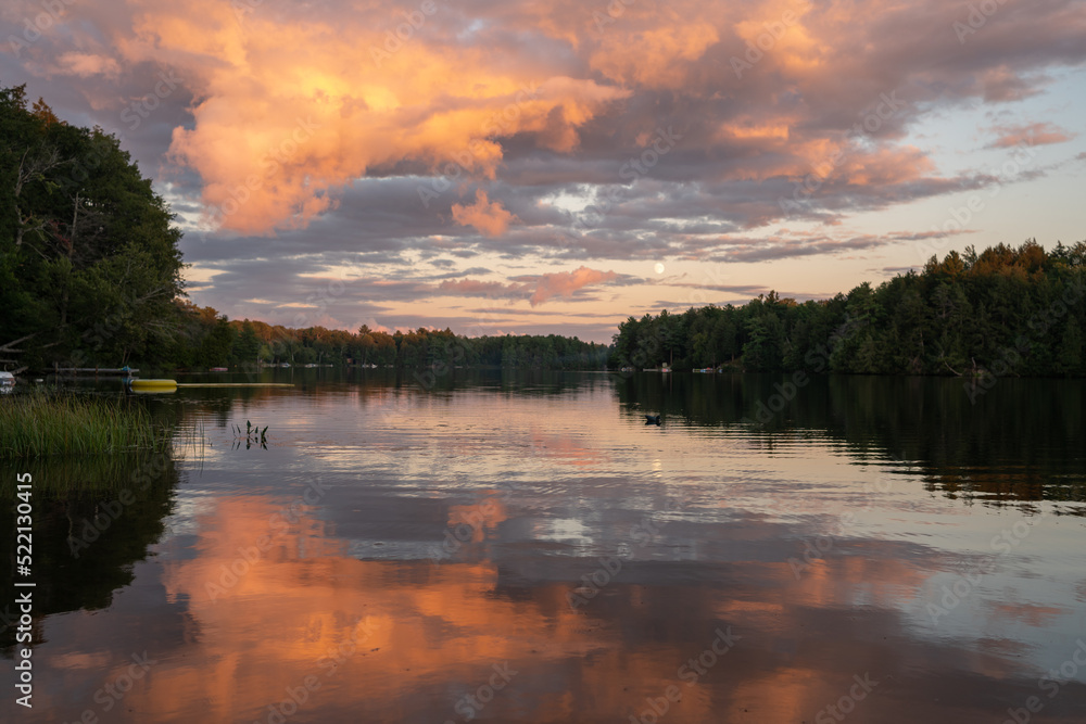 Fototapeta premium sunset over lake