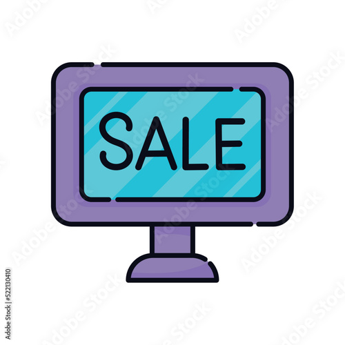 computer with sale word