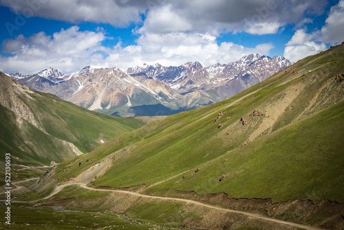 mountain landscape, high altitude, kyrgyzstan, central asia