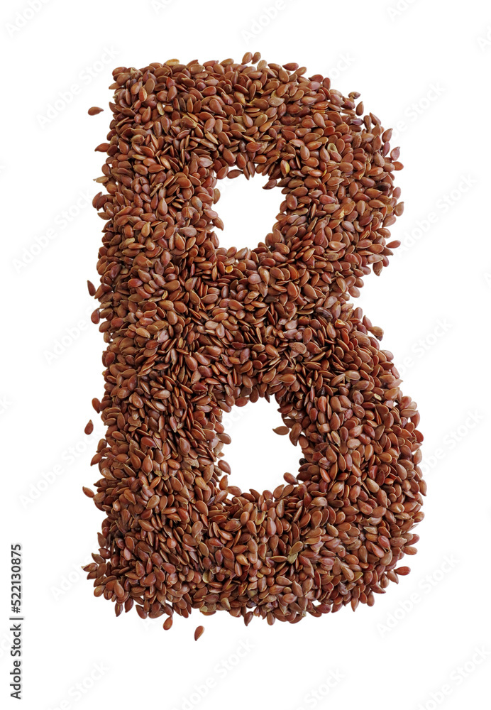 Letter B made with Linseed also known as flaxseed isolated on ...