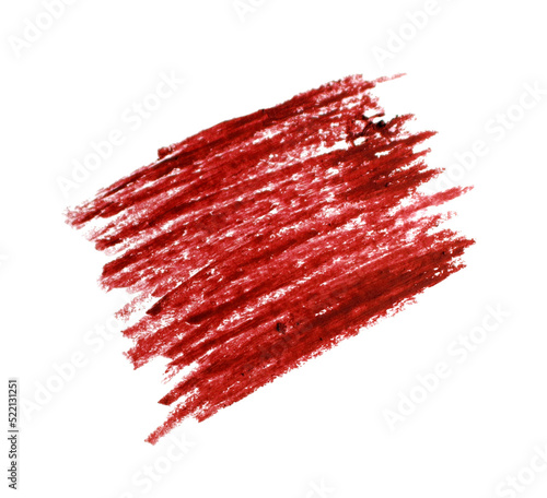 Red color Cosmetic pencil on transparent background