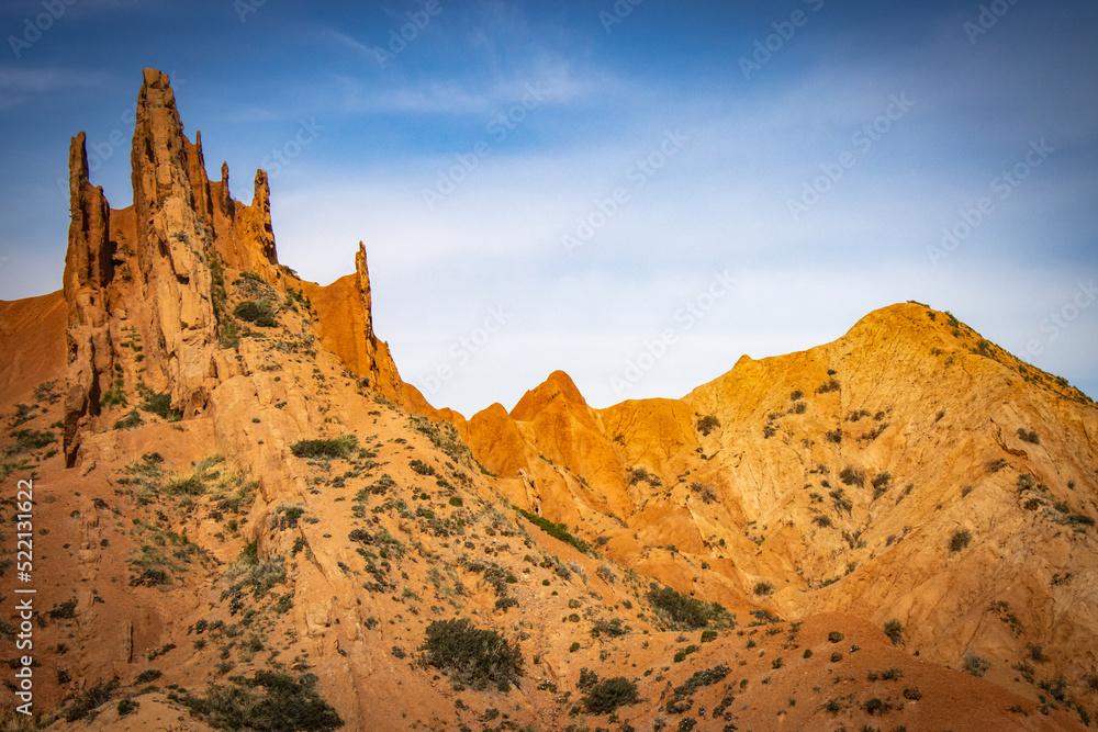 Fairytale canyon, Kyrgyzstan, Silk Road, Central Asia, red rocks, colourful Fairytale canyon, Kyrgyzstan, Silk Road, Central Asia, red rocks, colourful