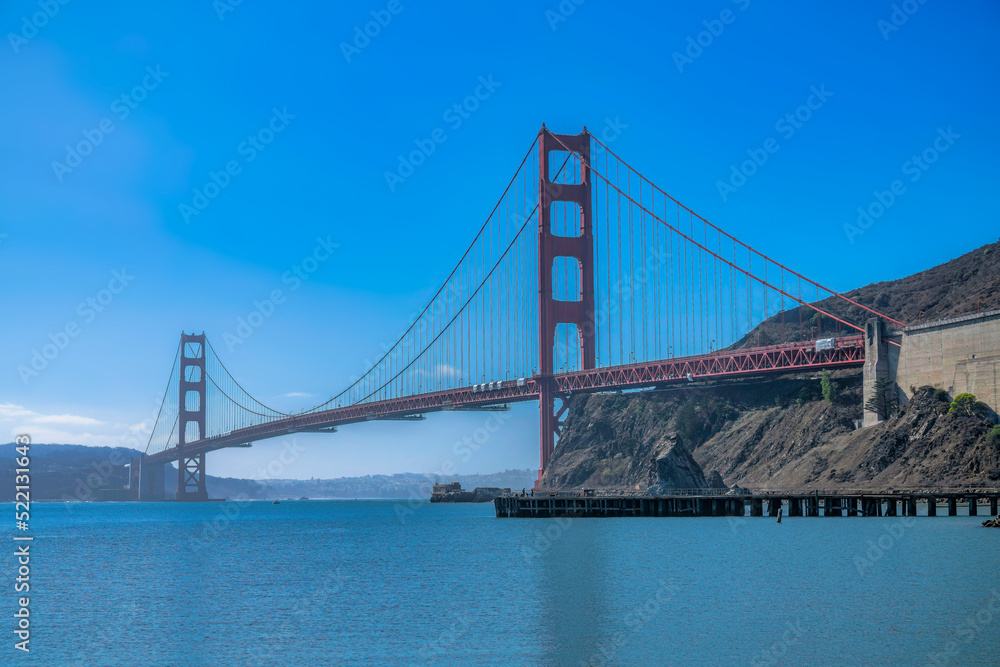 View of Golden Gate Bridge during the day in San Francisco, California View of Golden Gate Bridge during the day in San Francisco, California