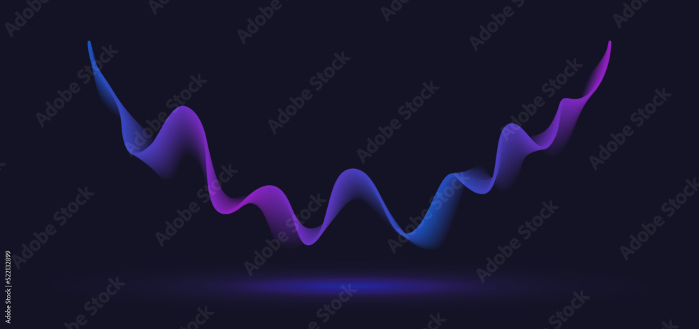 Abstract dynamic motion wave. Gradient line background vector design.