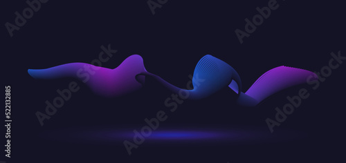 Abstract dynamic motion wave. Gradient line background vector design.