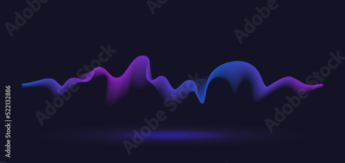 Abstract dynamic motion wave. Gradient line background vector design.