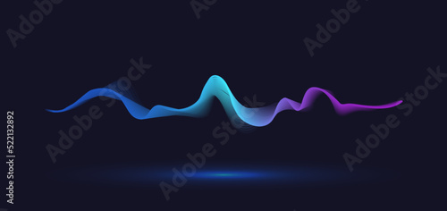 Abstract dynamic motion wave. Gradient line background vector design.