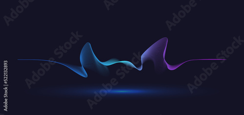 Abstract dynamic motion wave. Gradient line background vector design.