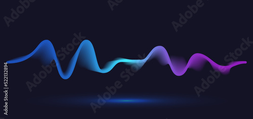 Abstract dynamic motion wave. Gradient line background vector design.