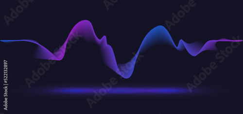 Abstract dynamic motion wave. Gradient line background vector design.