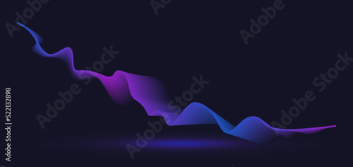 Abstract dynamic motion wave. Gradient line background vector design.