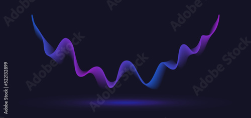 Abstract dynamic motion wave. Gradient line background vector design.