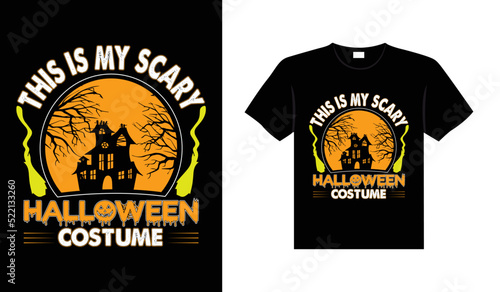 Halloween horror vintage t-shirt design  scary print template vector graphics  high-quality typography illustration shirt design