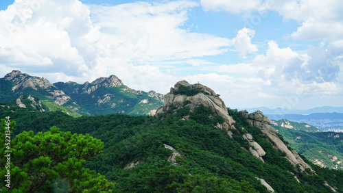 The view of Bukhansan Mountain in Skyline and Glamorous Cloud Performance