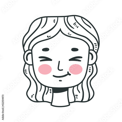 blond woman head character