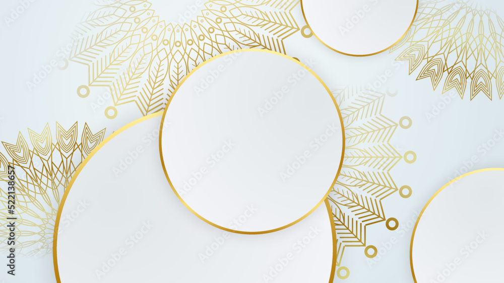 Elegant white gold mandala background concept Stock Vector | Adobe Stock