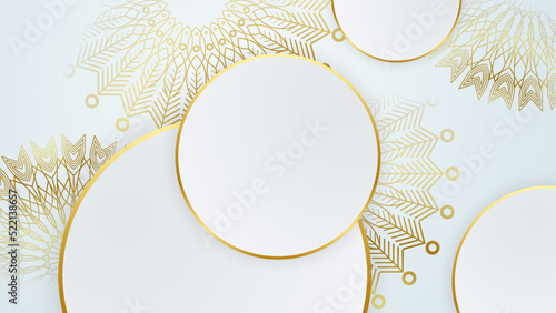 Elegant white gold mandala background concept