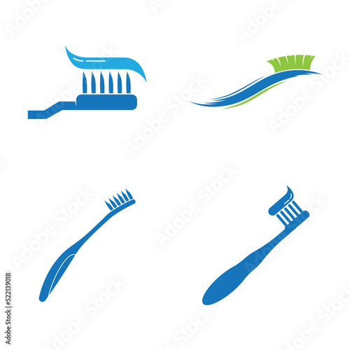 Tooth brush paste logo icon vector template