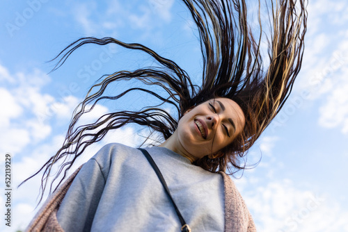 hair flowing beautifully photo