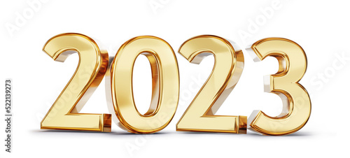 2023 golden symbol 3d-illustration transparent