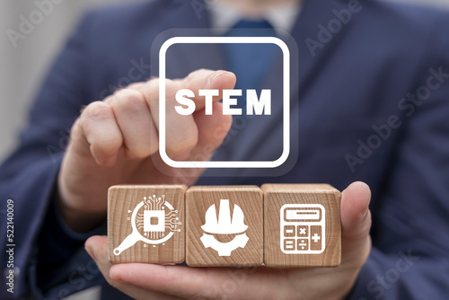 STEM Science, Technology, Engineering, Mathematics and Education Concept.