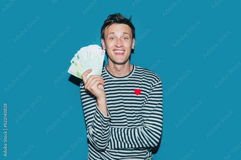 Happy Man Holding Money Happy Man Holding Money