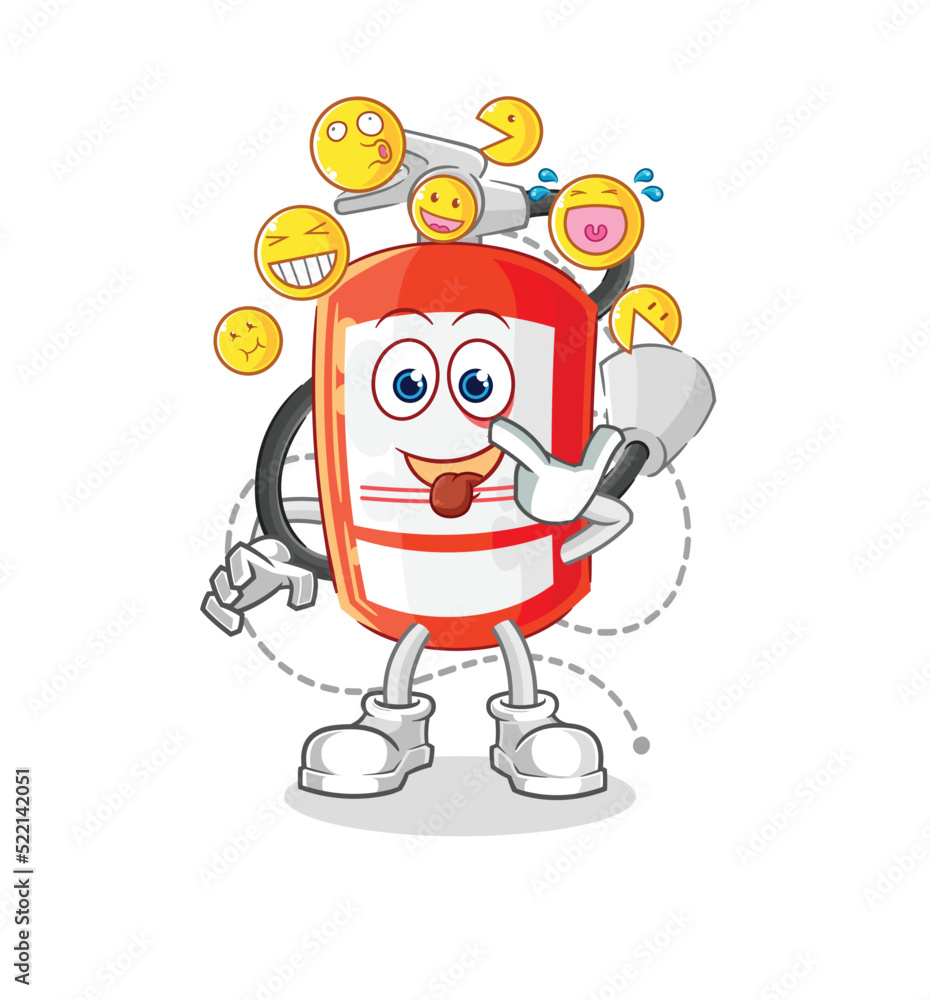 extinguisher laugh and mock character. cartoon mascot vector extinguisher laugh and mock character. cartoon mascot vector