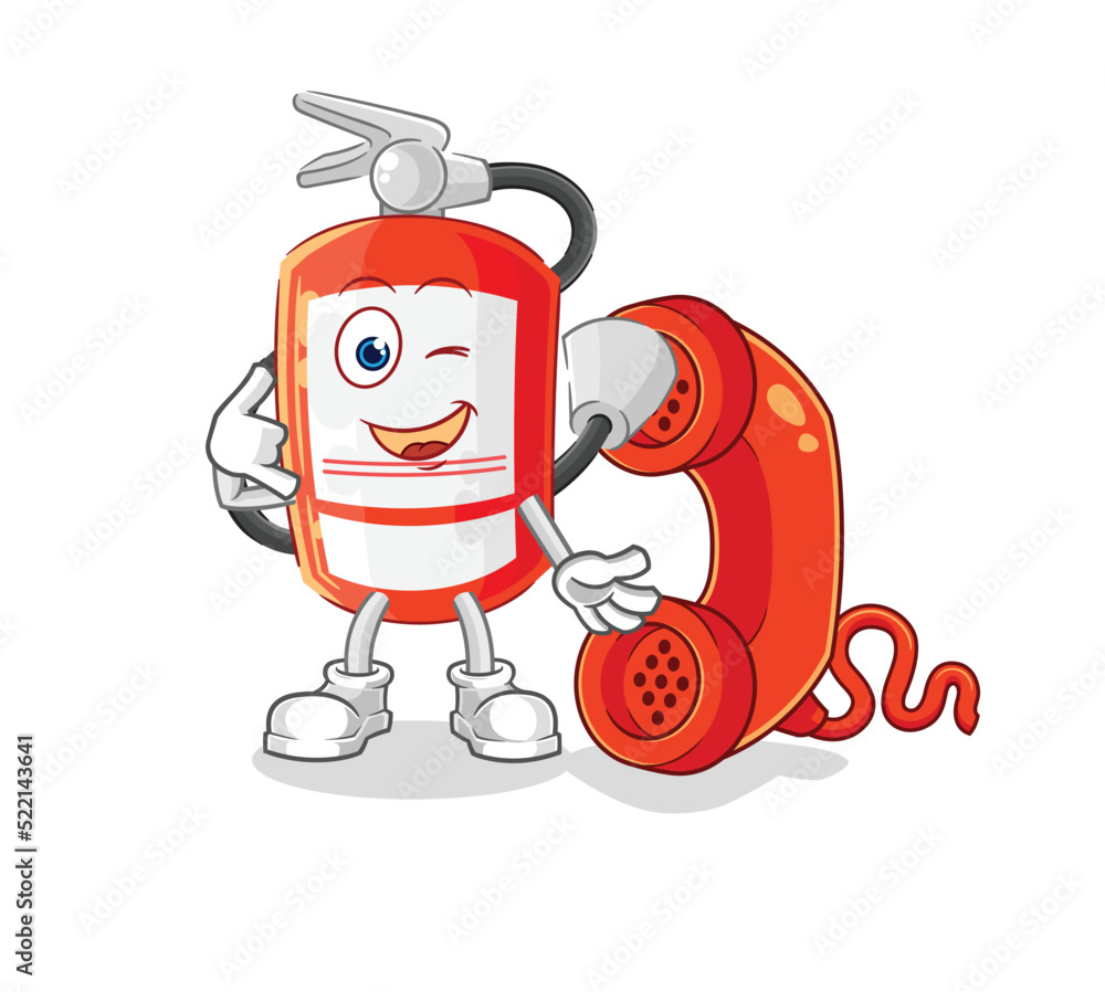 Obraz premium extinguisher call mascot. cartoon vector