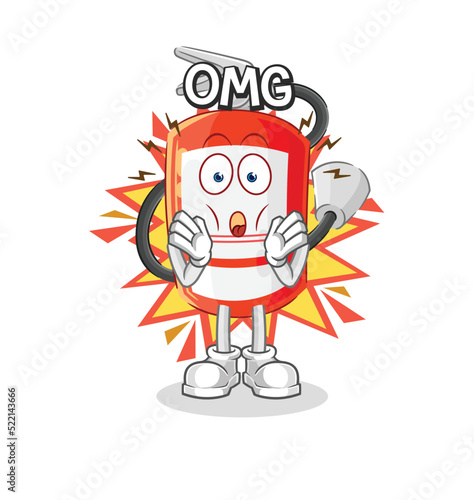 extinguisher Oh my God vector. cartoon character