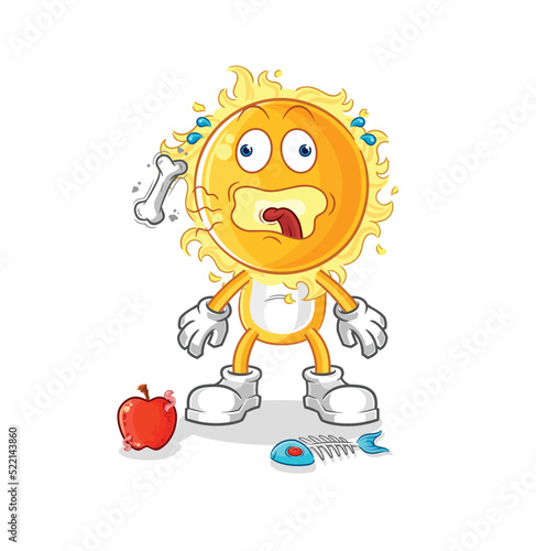 sun burp mascot. cartoon vector