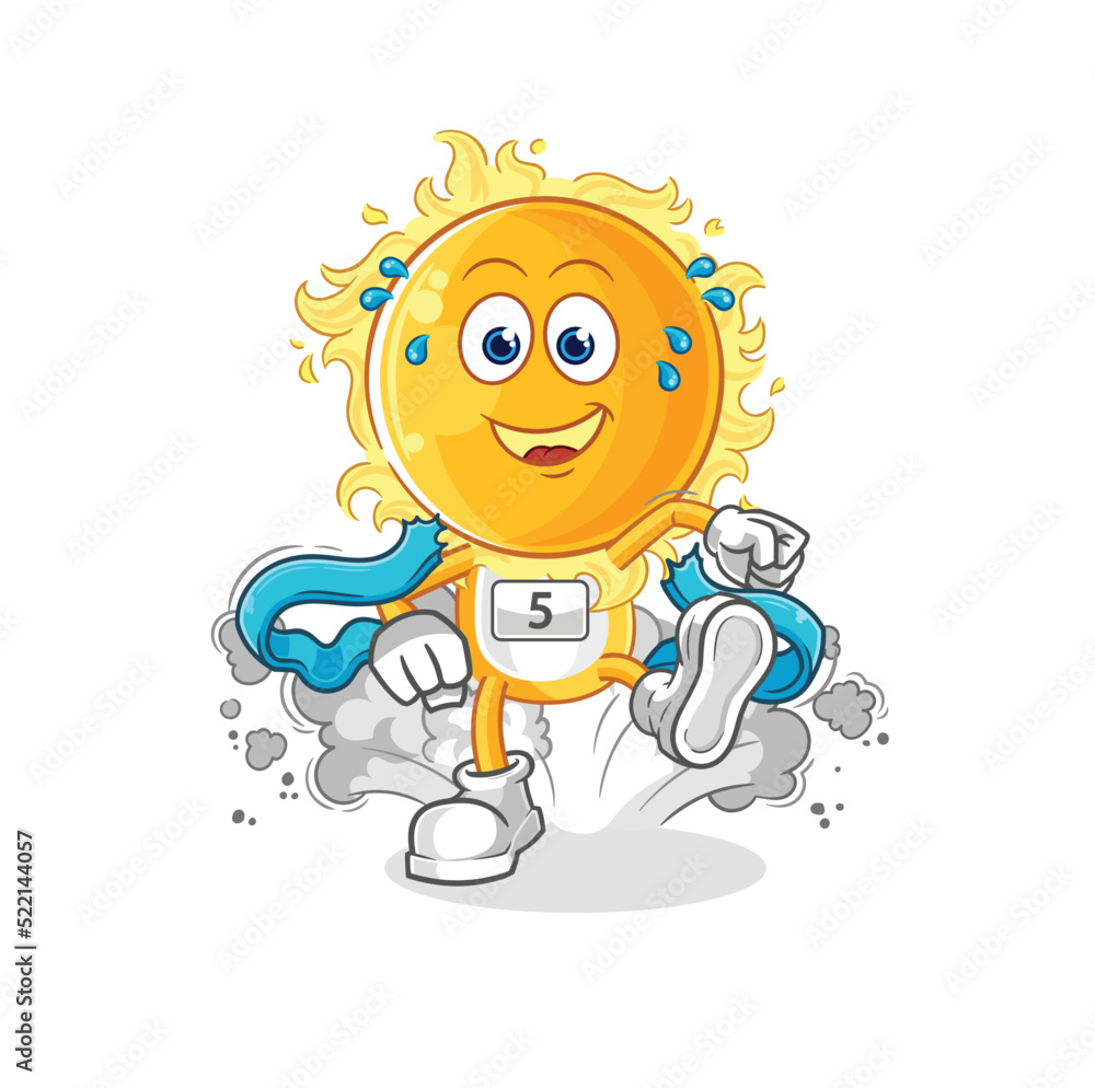 sun runner character. cartoon mascot vector sun runner character. cartoon mascot vector