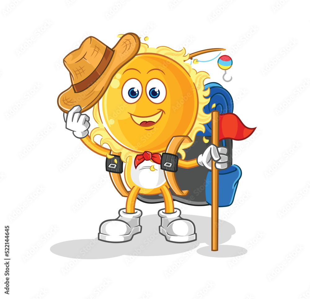 sun scout vector. cartoon character sun scout vector. cartoon character