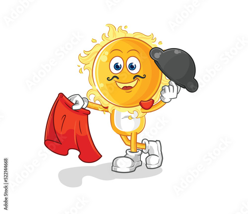 sun matador with red cloth illustration. character vector
