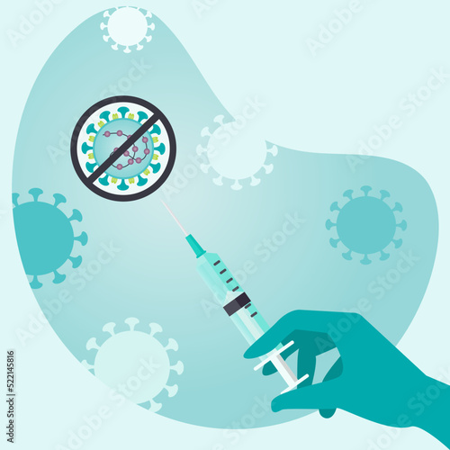 Virus and vaccination background vector illustration