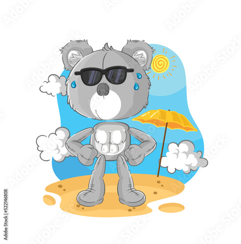 koala sunbathing in summer. character vector