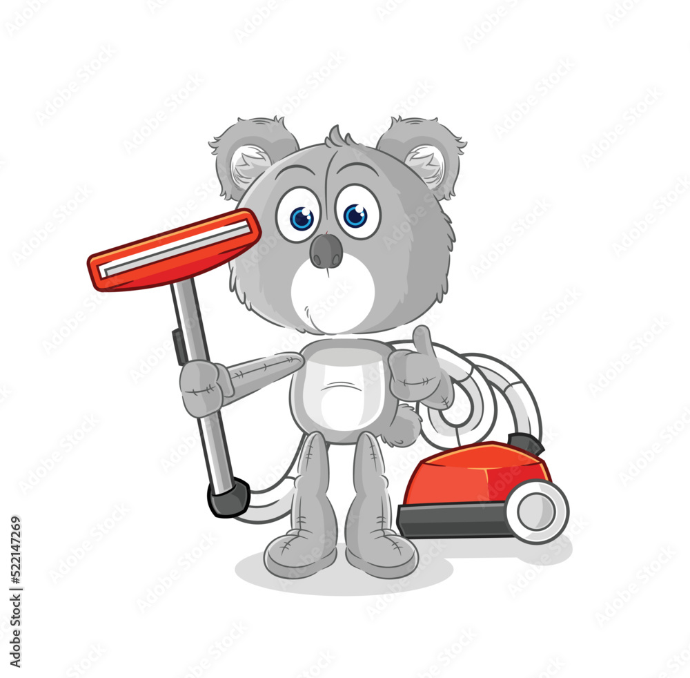 koala clean with a vacuum . character vector