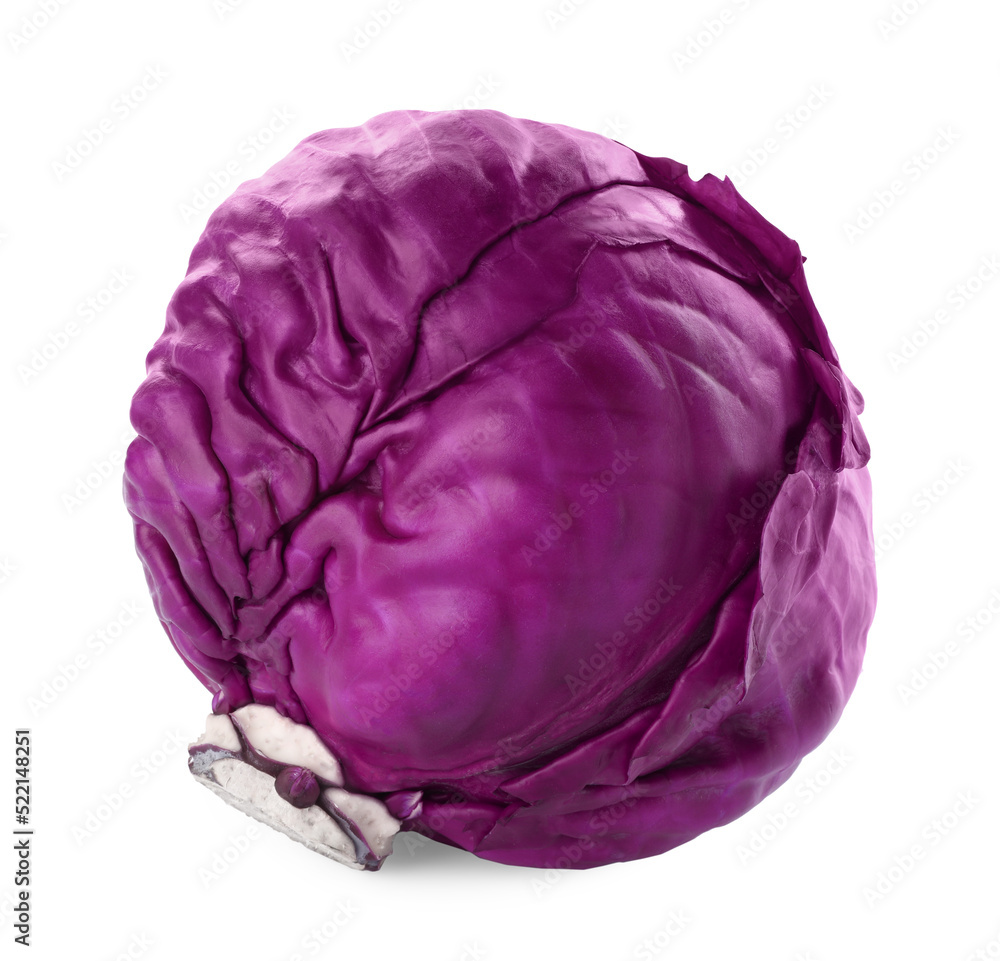 One fresh ripe red cabbage isolated on white One fresh ripe red cabbage isolated on white