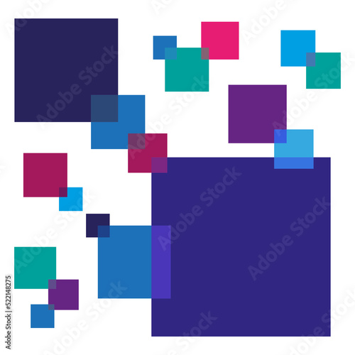 pattern with different blue squares. Vector illustration. stock image. 