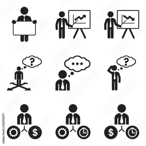 Businessman Thinking Icon Set