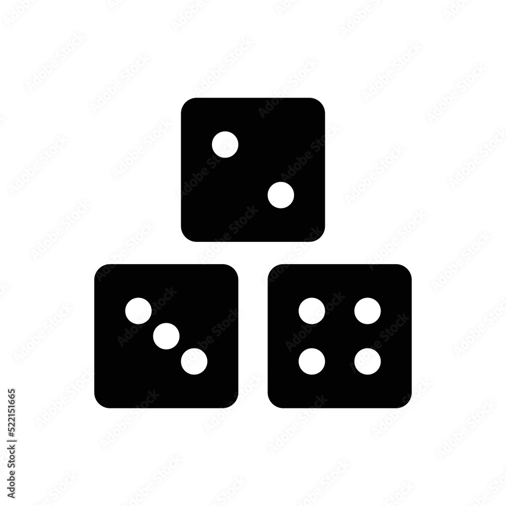 Dice icon design isolated on white background. vector illustration Dice icon design isolated on white background. vector illustration