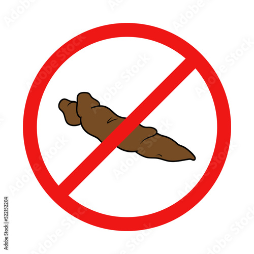 Vector No Poop Sign on White Background